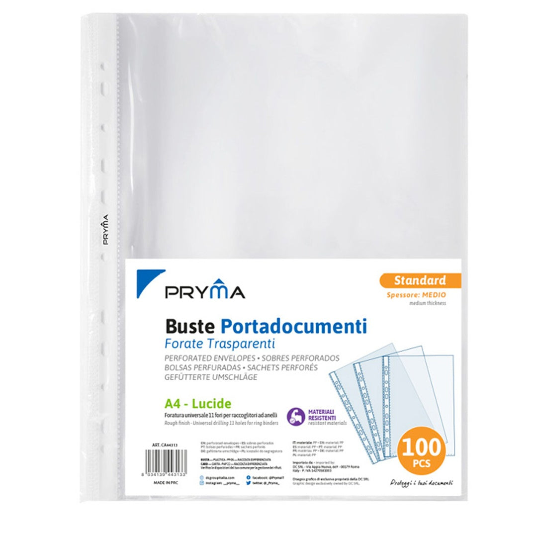 Buste Forate Portadocumenti A4 Standard – Lucide