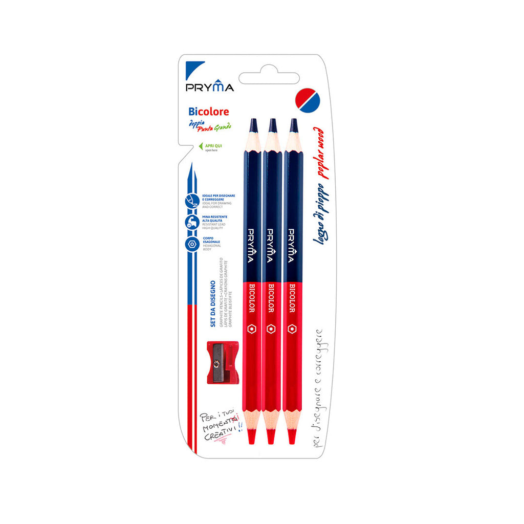 Matita Jumbo Bicolore Rosso-Blu Con Temperino