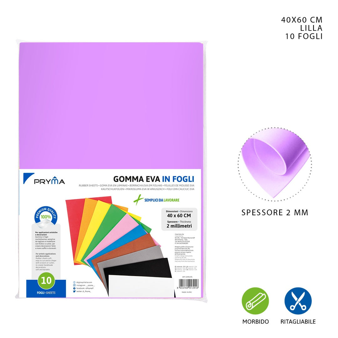 Foglio Gomma Eva 2Mm Lilla