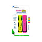 Evidenziatore Shine Punta Scalpello 2/5Mm 2 pz Fluo
