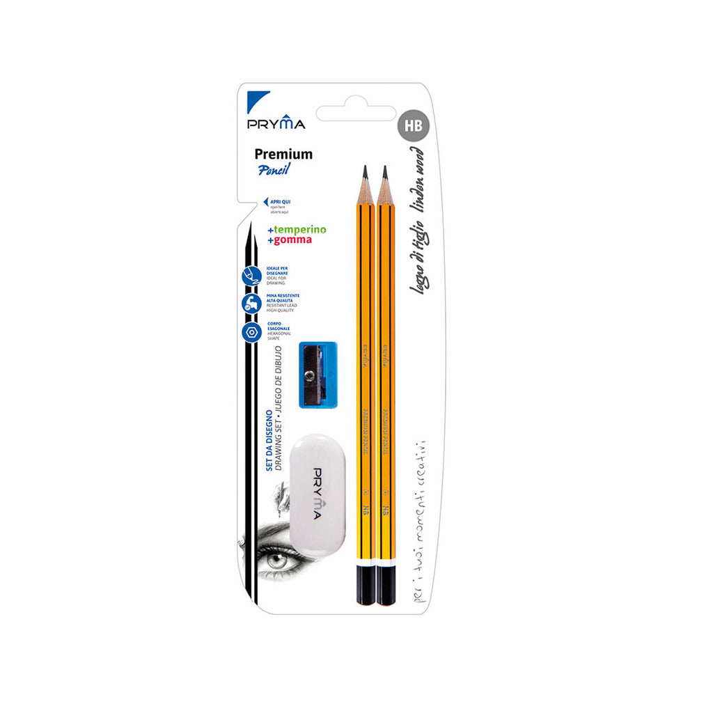 Matita In Grafite Premium Con Temperino E Gomma