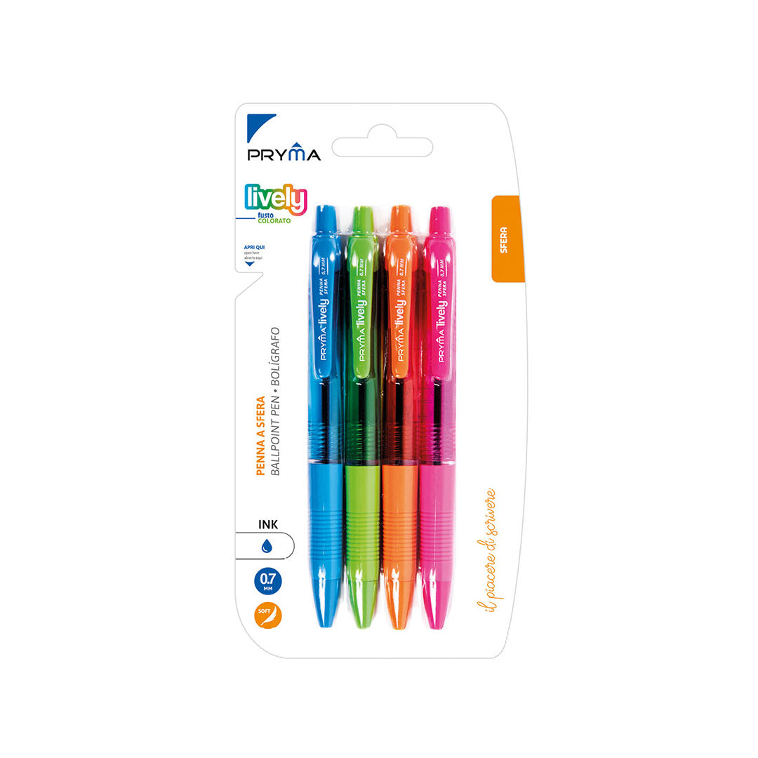 Penna Sfera Scatto Lively 0.7Mm 4 pz Blu