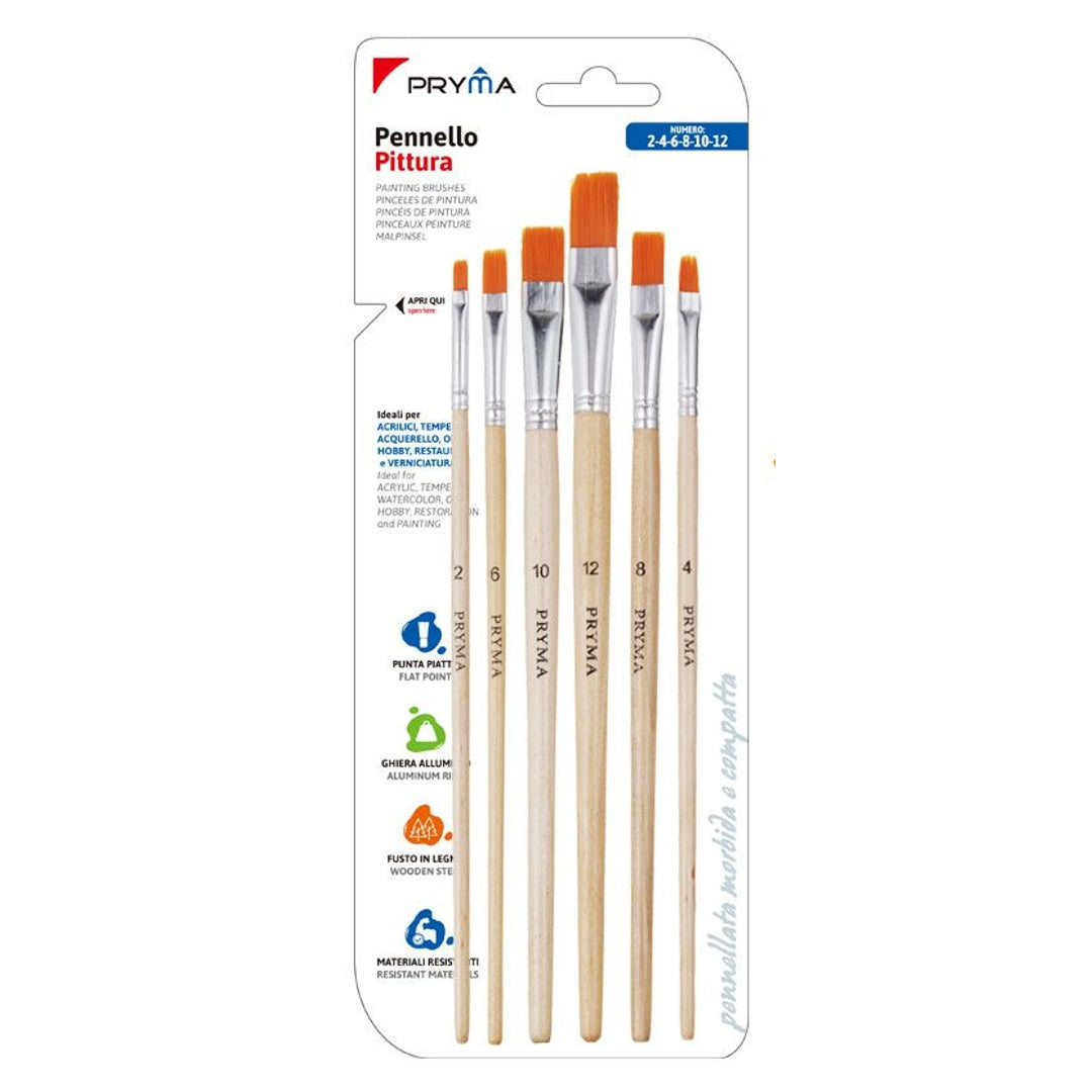 Set Pennelli da Pittura Punta Piatta