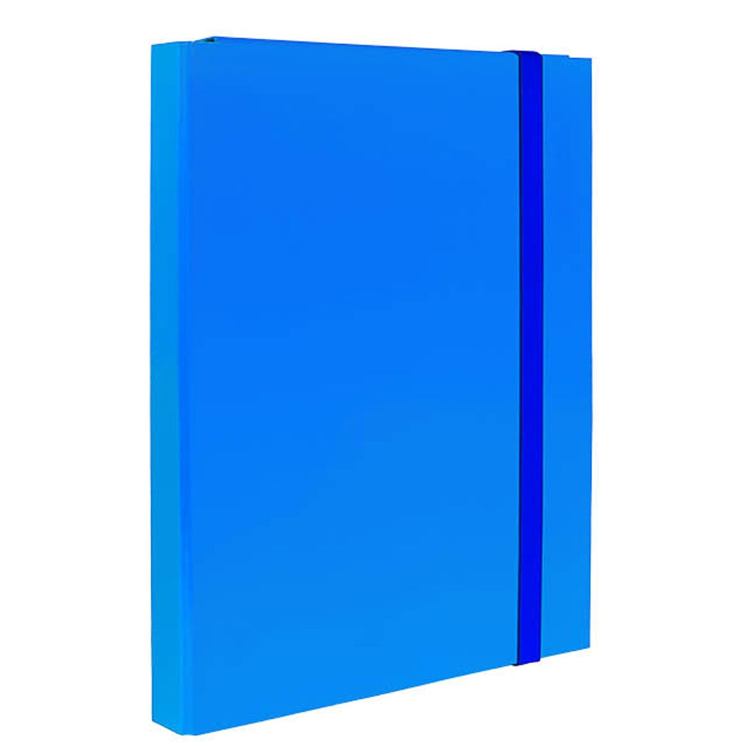 Cartella D3 con Elastico Piatto – Azzurro