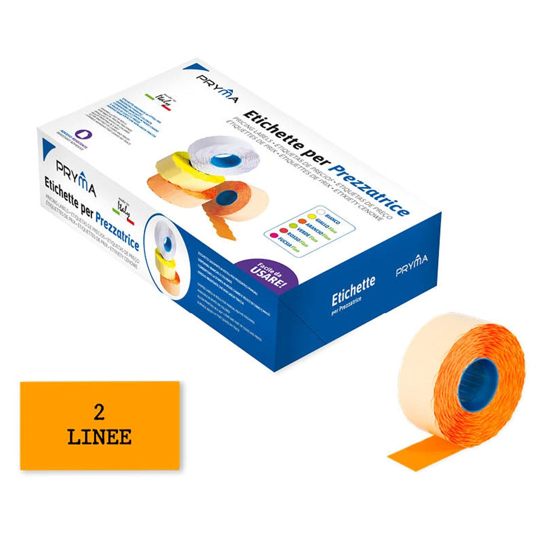 Etichetta Adesiva Prezzo 2Linee 36Rt Arancione