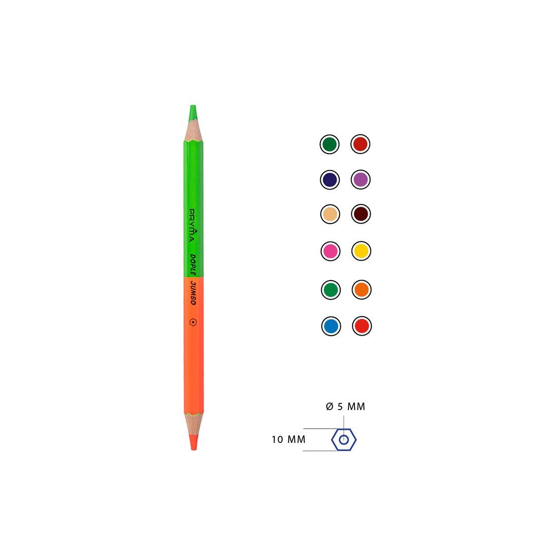Pastelli Bi-Color Dople Jumbo 6 pz