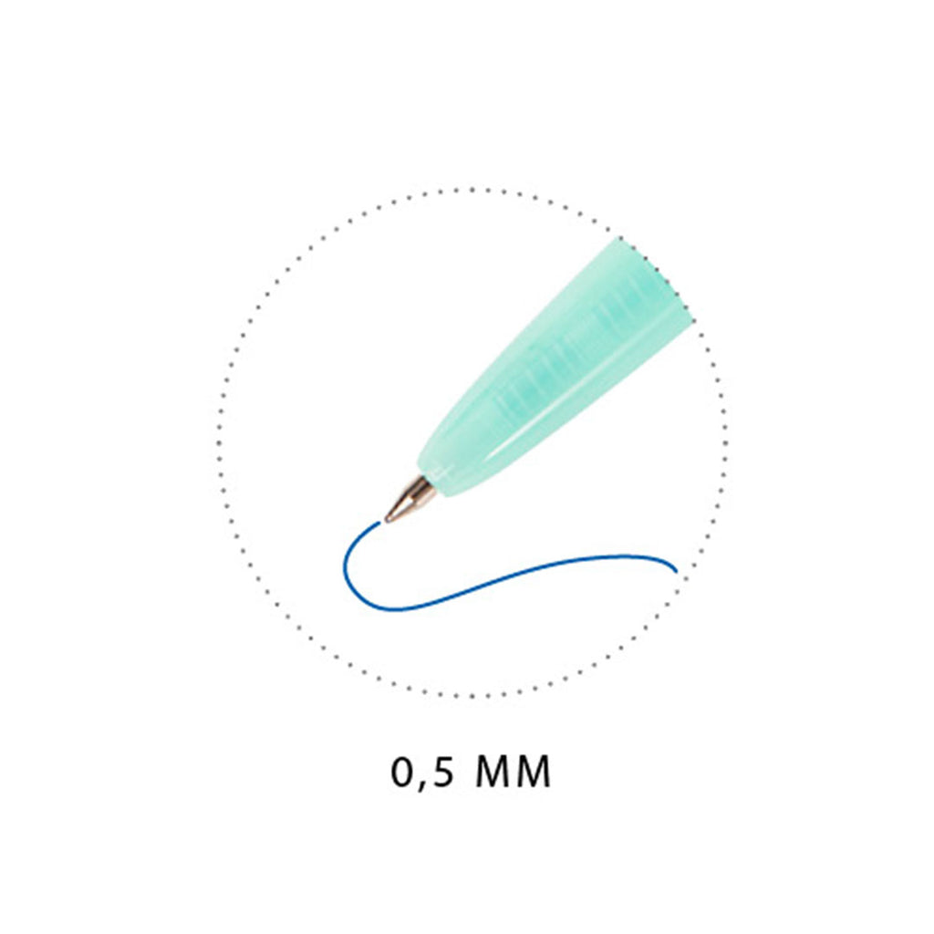 Penna Sfera Crystal Pastel 0.5Mm 5 pz Blu