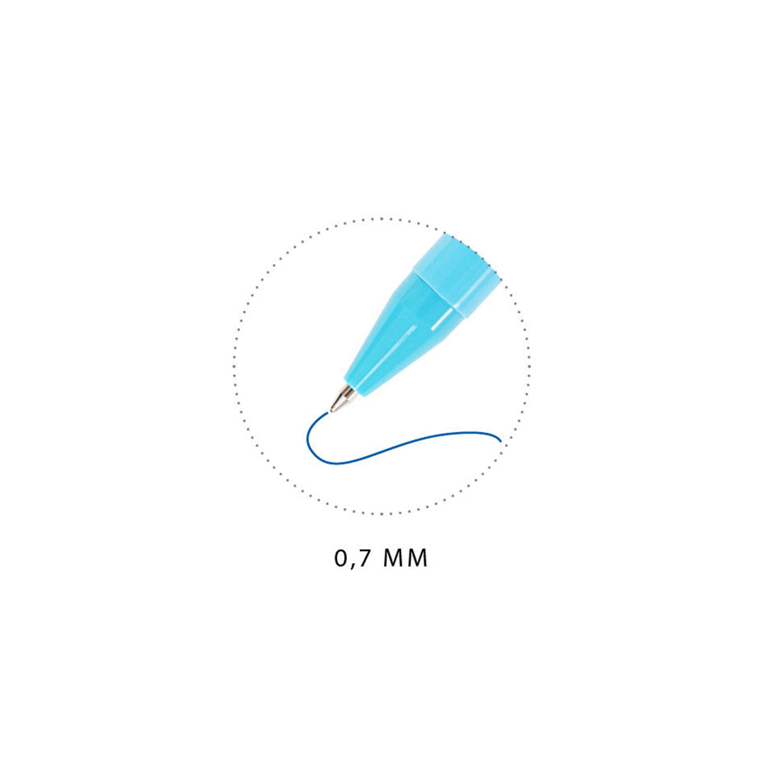 Penna Sfera Crystal Color 0.7Mm 4 pz Blu
