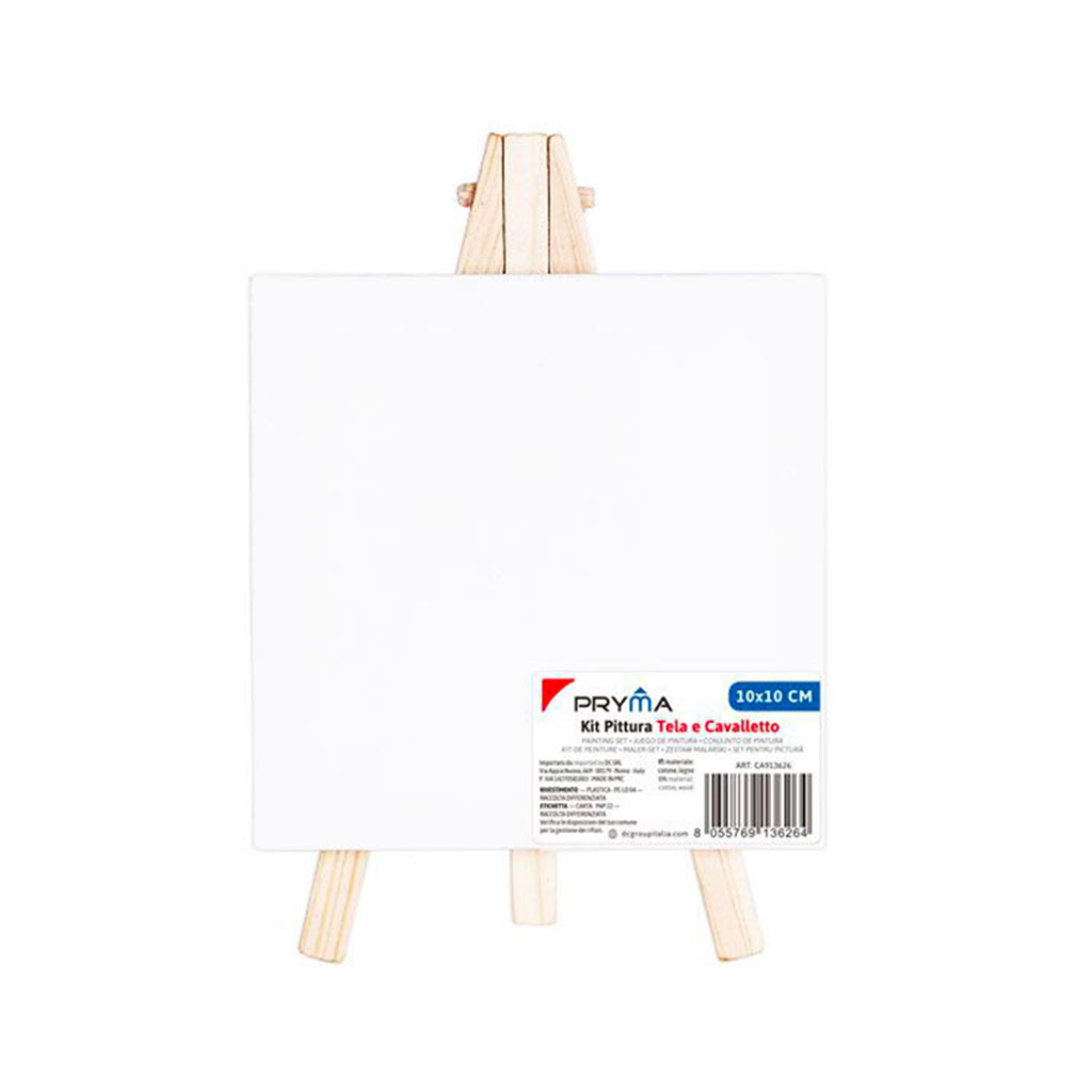 Mini Cavalletto Da Pittura In Legno Con Tela Da