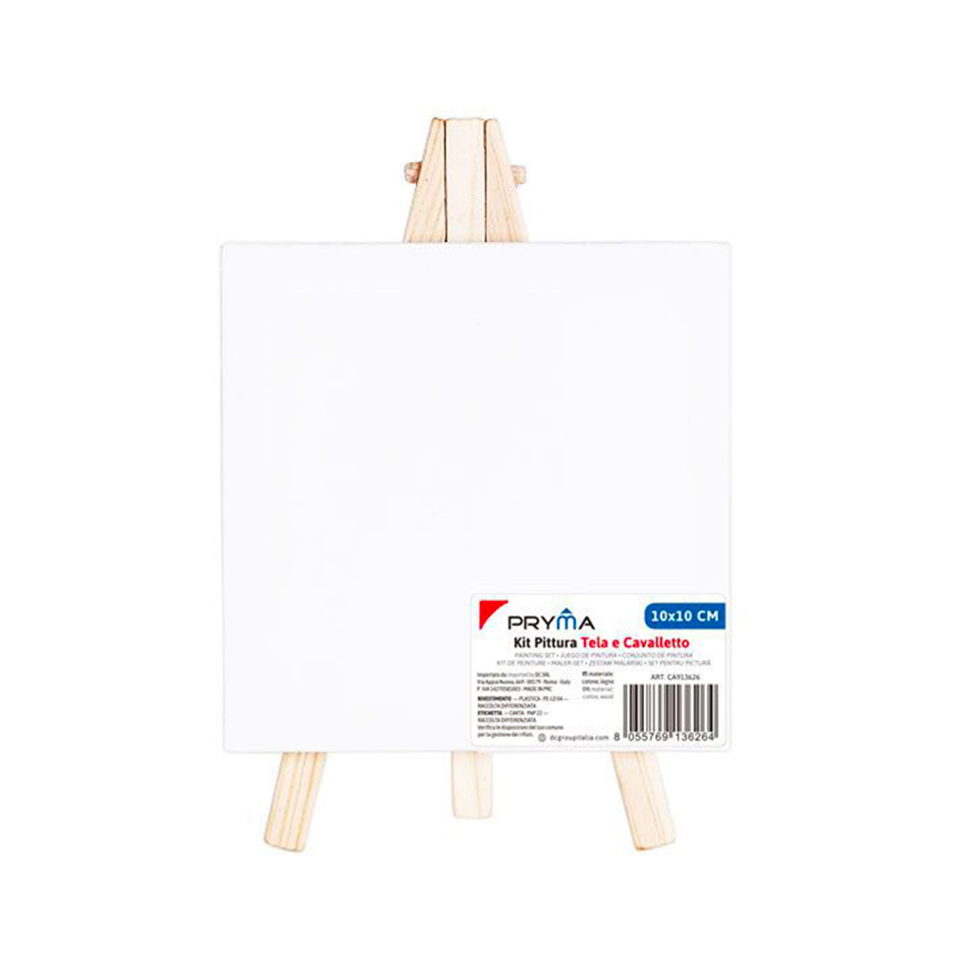 Mini Cavalletto Da Pittura In Legno Con Tela Da