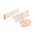 Tavolozza Legno+Pennello Nylon13 pz