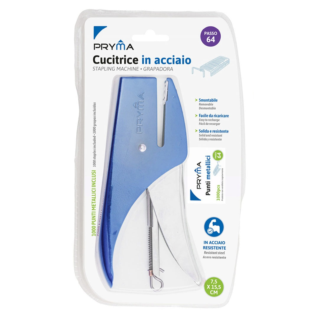 Cucitrice a Pinza con 1000 Punti Metallici Passo 64 – Blu