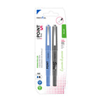 Penna Roller Point 5 0.5Mm 2 pz Nero-Blu