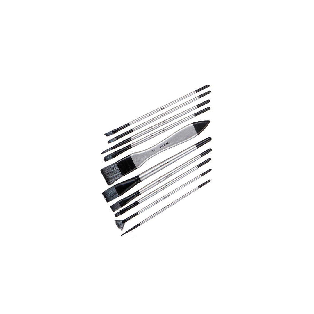 Set Pennelli Pittura Acrilico, Acquerello, Olio e Tempera 10 pz