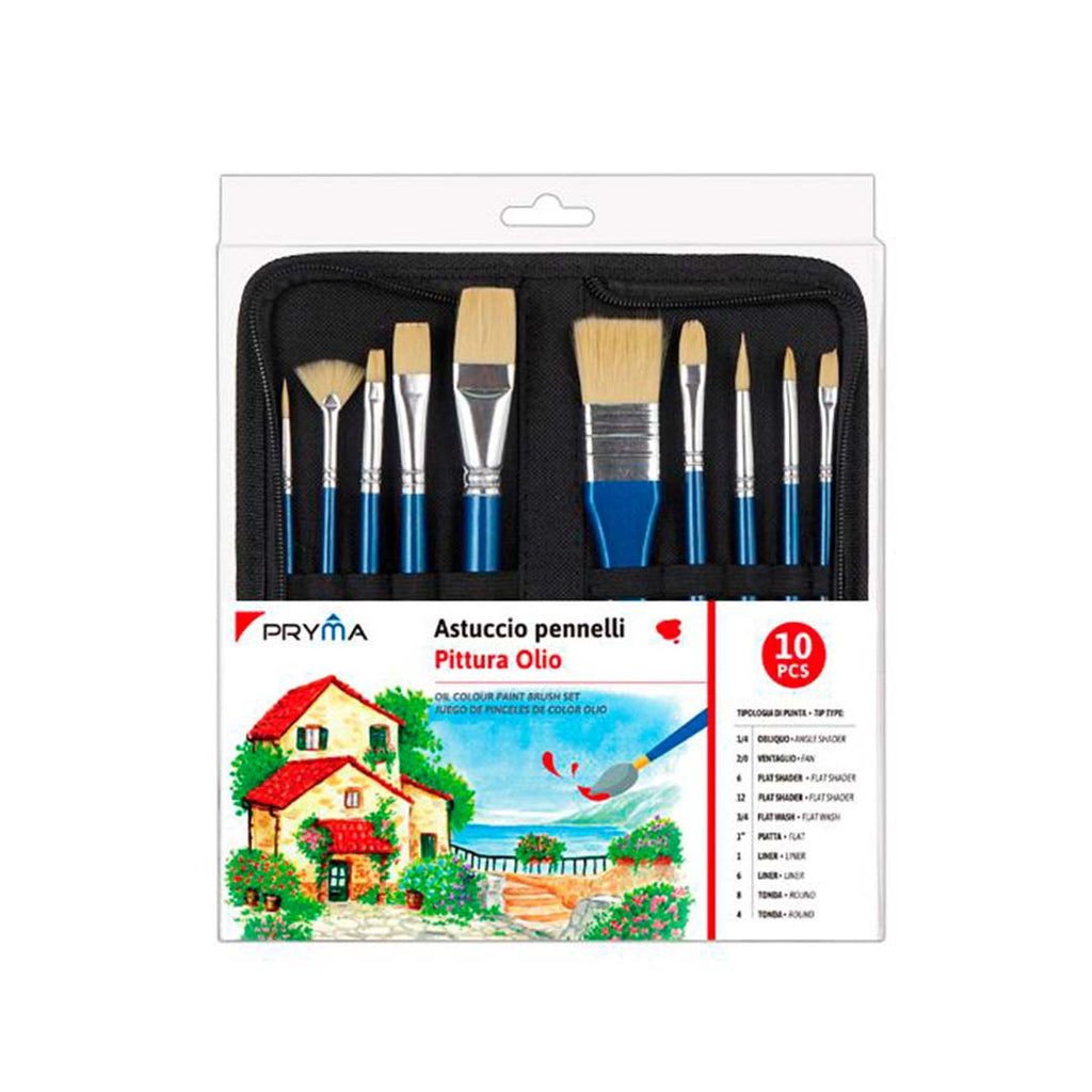 Set Pennelli Pittura Olio 10 pz