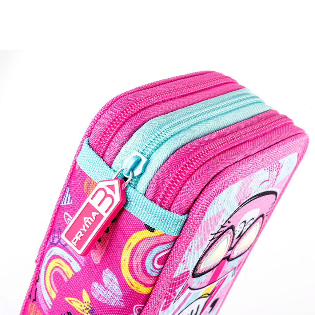 Astuccio a Tre Scomparti 3Zip Gatto