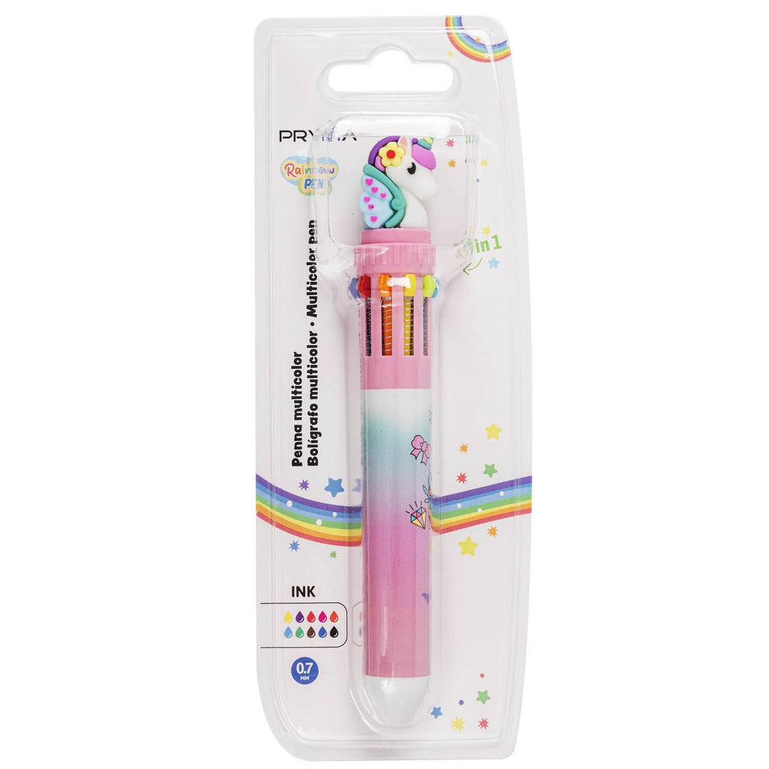 Penna a Sfera Cancellabile Multicolore 10 in 1 – Unicorno