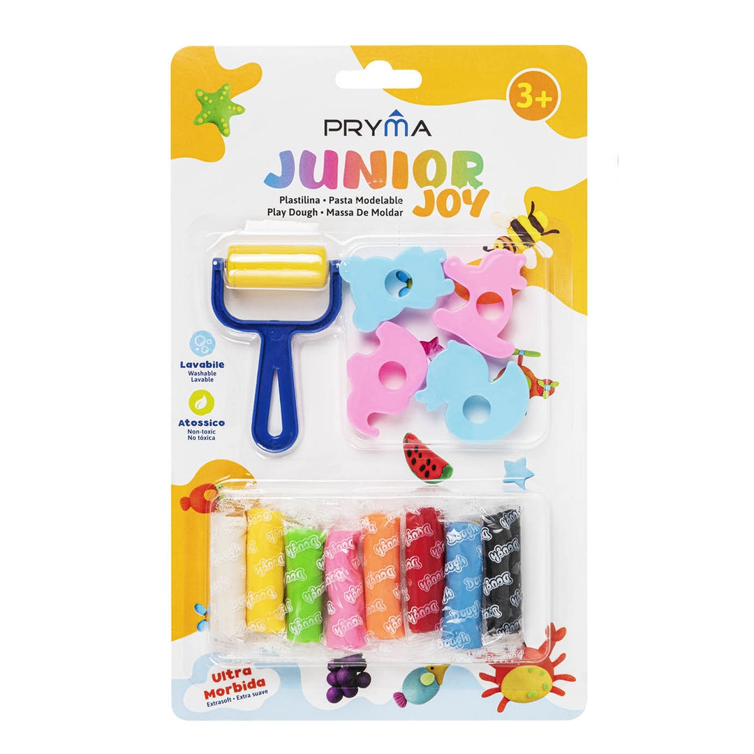 Junior Joy Plastilina per Bambini 8 Colori da con Accessori 5 Pezzi