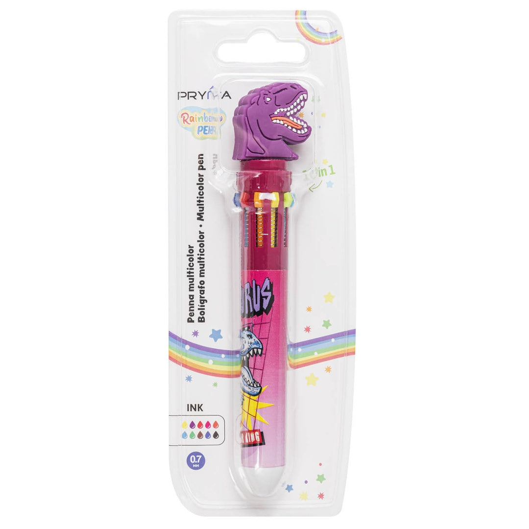 Penna a Sfera Cancellabile Multicolore 10 in 1 – Dinosauro
