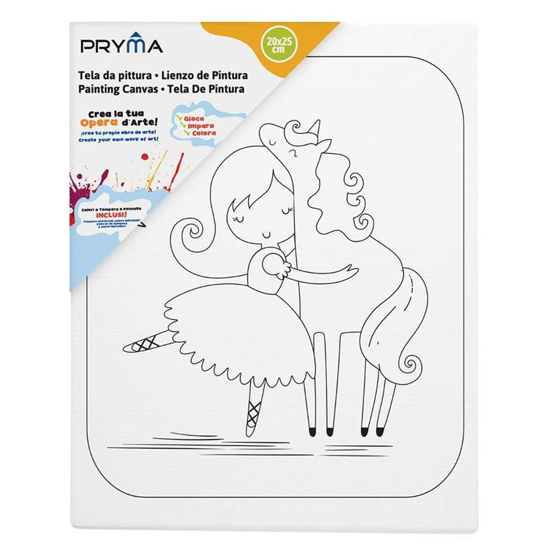 Set di 4 Tele da Colorare con Pennello e Colori – Ballerine