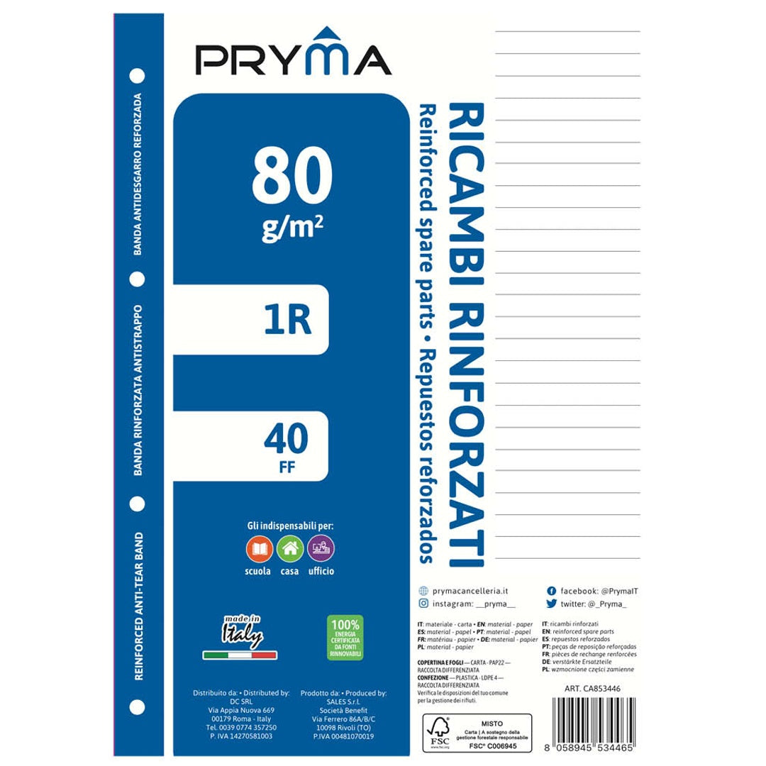 Ricambi Rinforzati FSC A4 – righe 1r