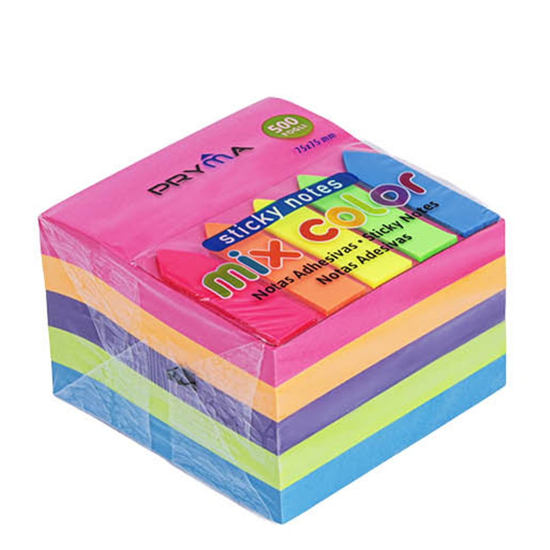 Stick Notes Adesivi 5 Colori 500 Fogli + Segnapagina 5 Colori 25 Fogli