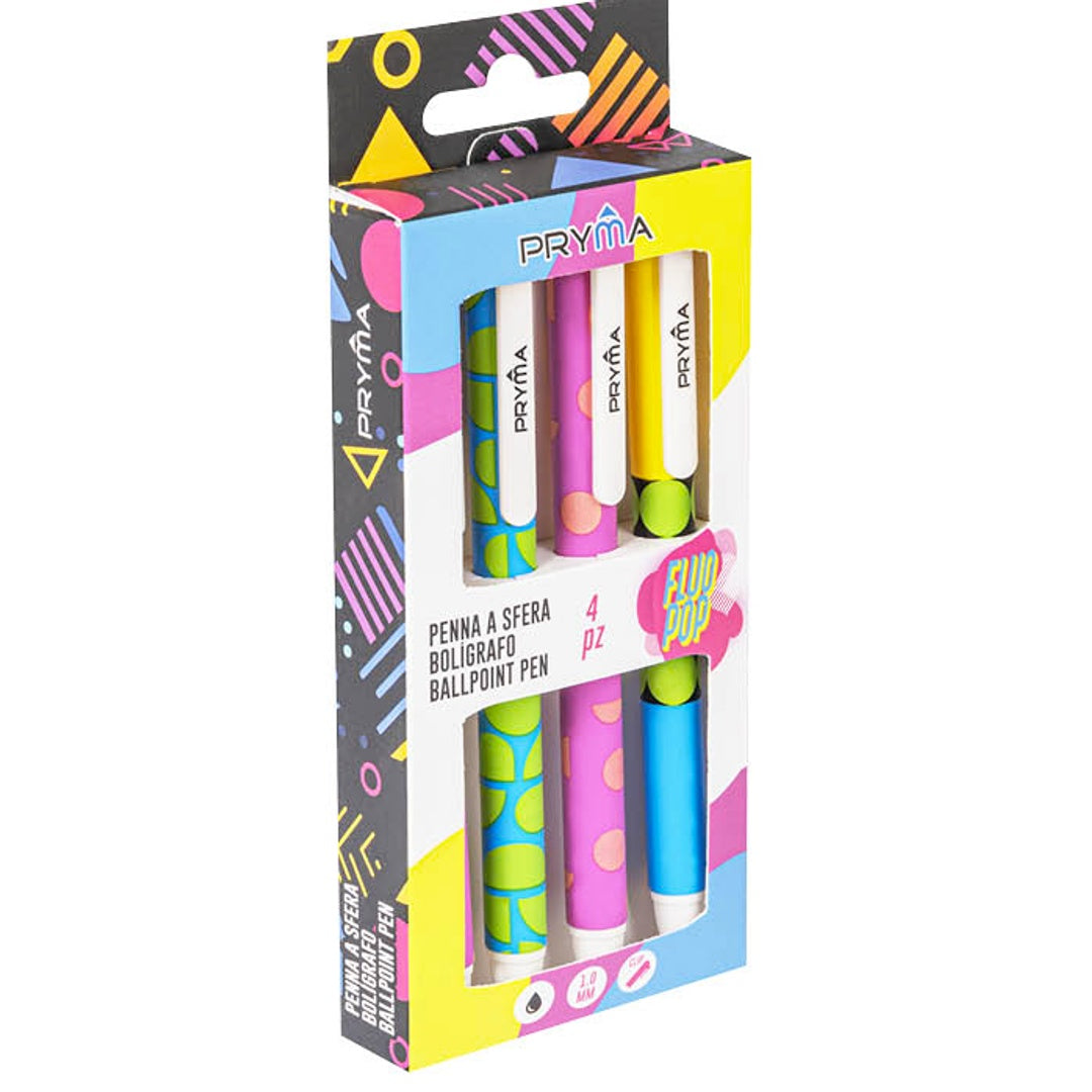 Set 4 Penne a Sfera a Scatto 1 mm
