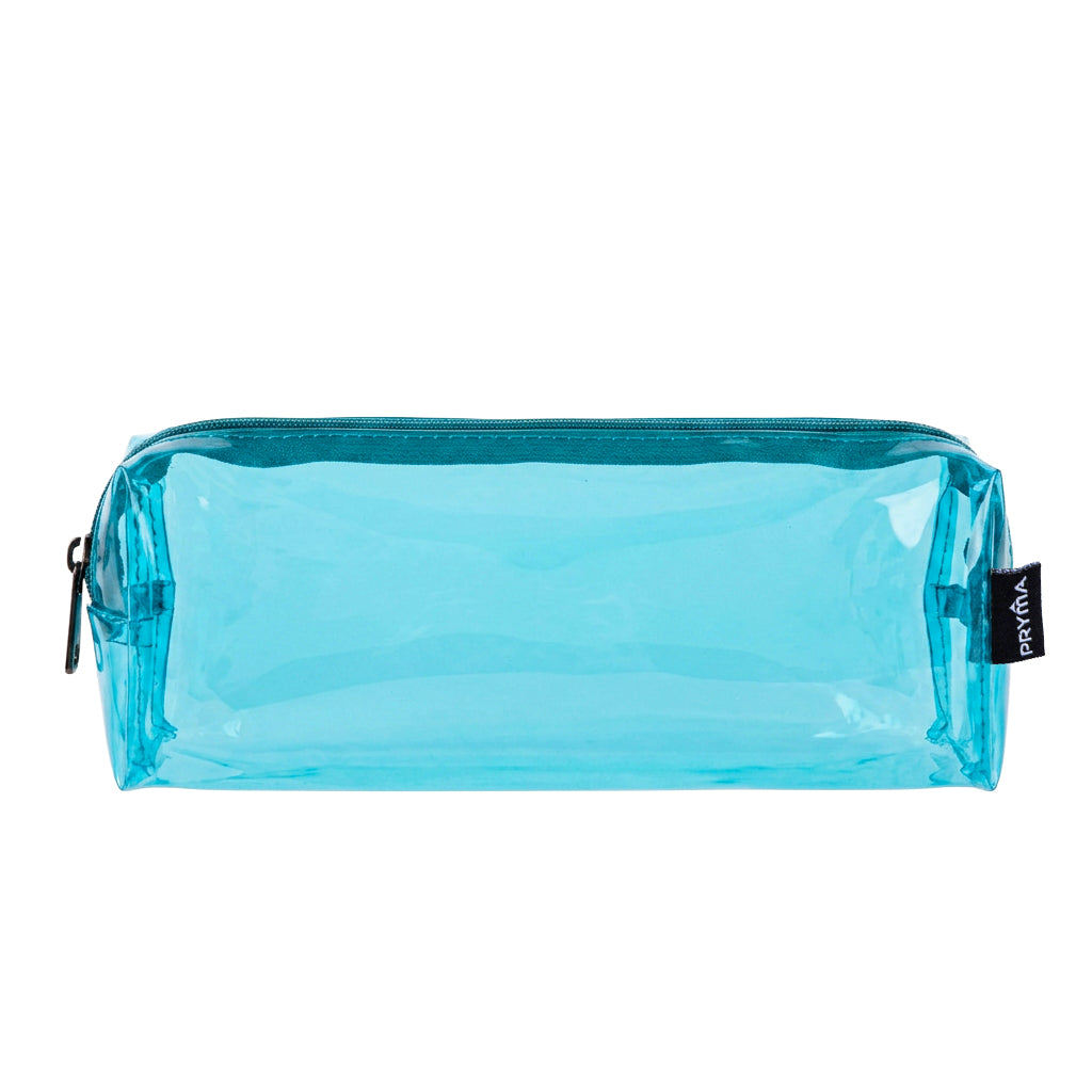 PRYMA Astuccio in PVC Trasparente, 20x4.5x4.5cm Blu – Portapenne Impermeabile e Resistente con Cerniera, Organizer Minim