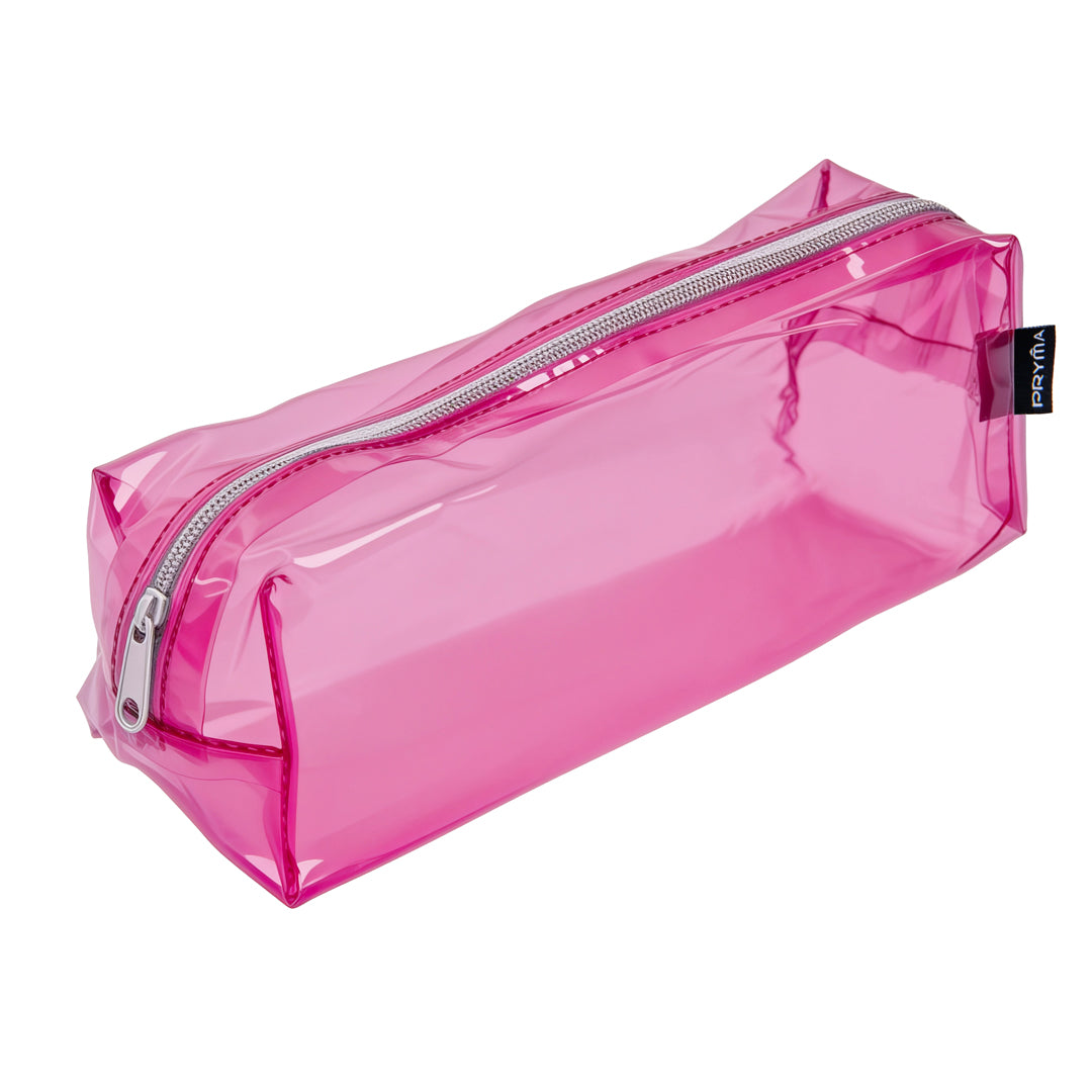 Astuccio in PVC Trasparente Rosa – 21x5x7cm