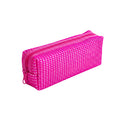 PRYMA Astuccio Slim in Tessuto Mesh Rosa, 21x5x7cm – Portapenne a Rete con Cerniera Fluo, Organizer Traspirante e Resist