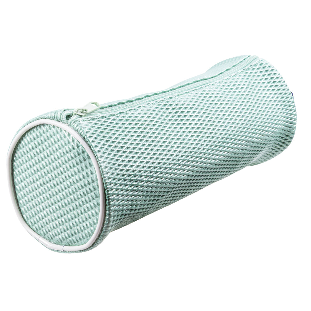 Astuccio Cilindrico in Tessuto Mesh Celeste