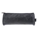 PRYMA Astuccio Cilindrico in Tessuto Mesh Nero, 22x8cm – Portapenne a Tombolo con Cerniera, Organizer Traspirante e Capi