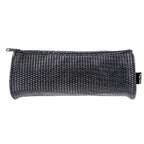 PRYMA Astuccio Cilindrico in Tessuto Mesh Nero, 22x8cm – Portapenne a Tombolo con Cerniera, Organizer Traspirante e Capi