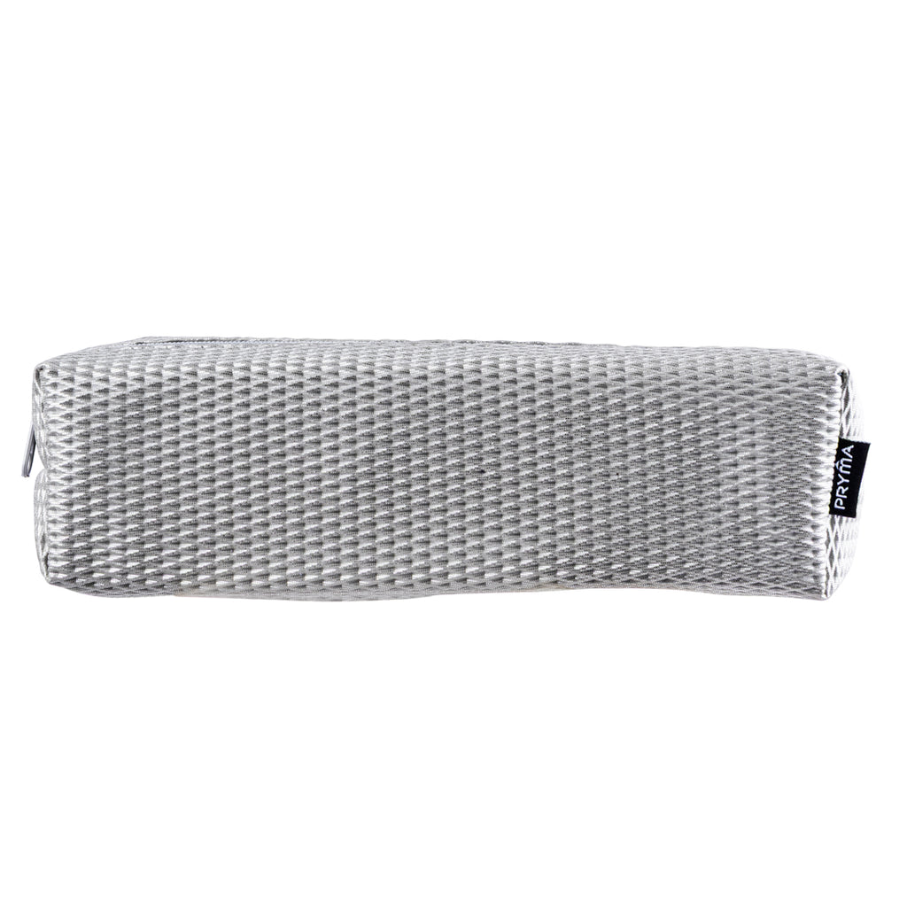 PRYMA Astuccio Slim in Tessuto Mesh Grigio, 20x4.5x4.5cm – Portapenne a Rete con Cerniera, Organizer Traspirante e Resis