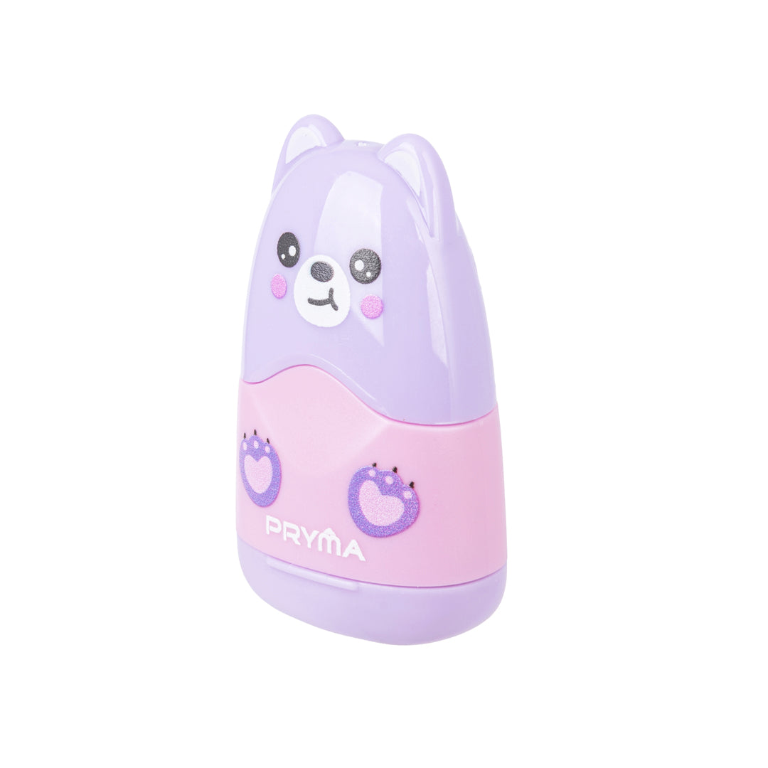 Gomma e Temperino 1 Foro Kawaii Lilla (Orsetto)