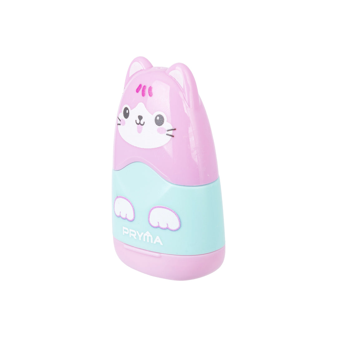 Gomma e Temperino 1 Foro Kawaii Rosa (Gattino)