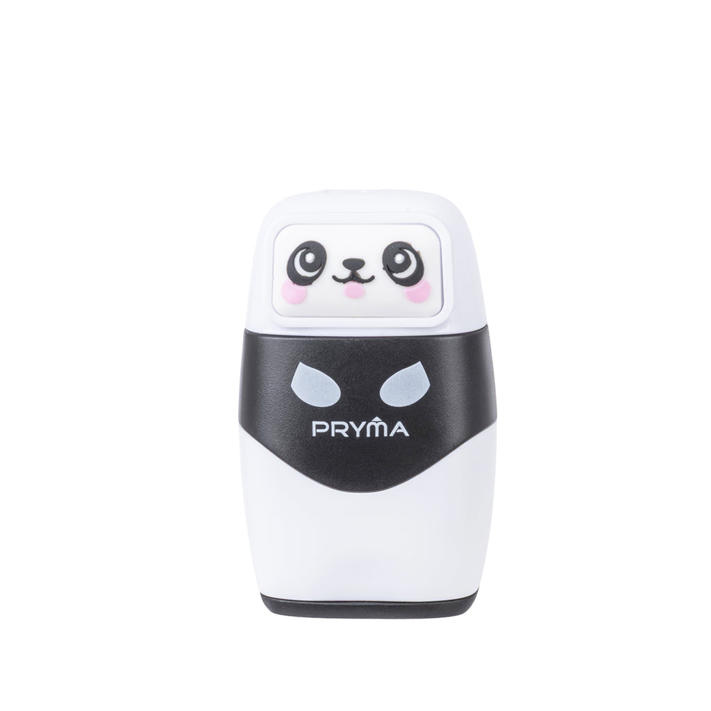 PRYMA Gomma e Temperino 2 Fori Kawaii Bianco (Panda) – Set 2-in-1 Doppia Funzione, Gomma per Cancellare con Temperamatit