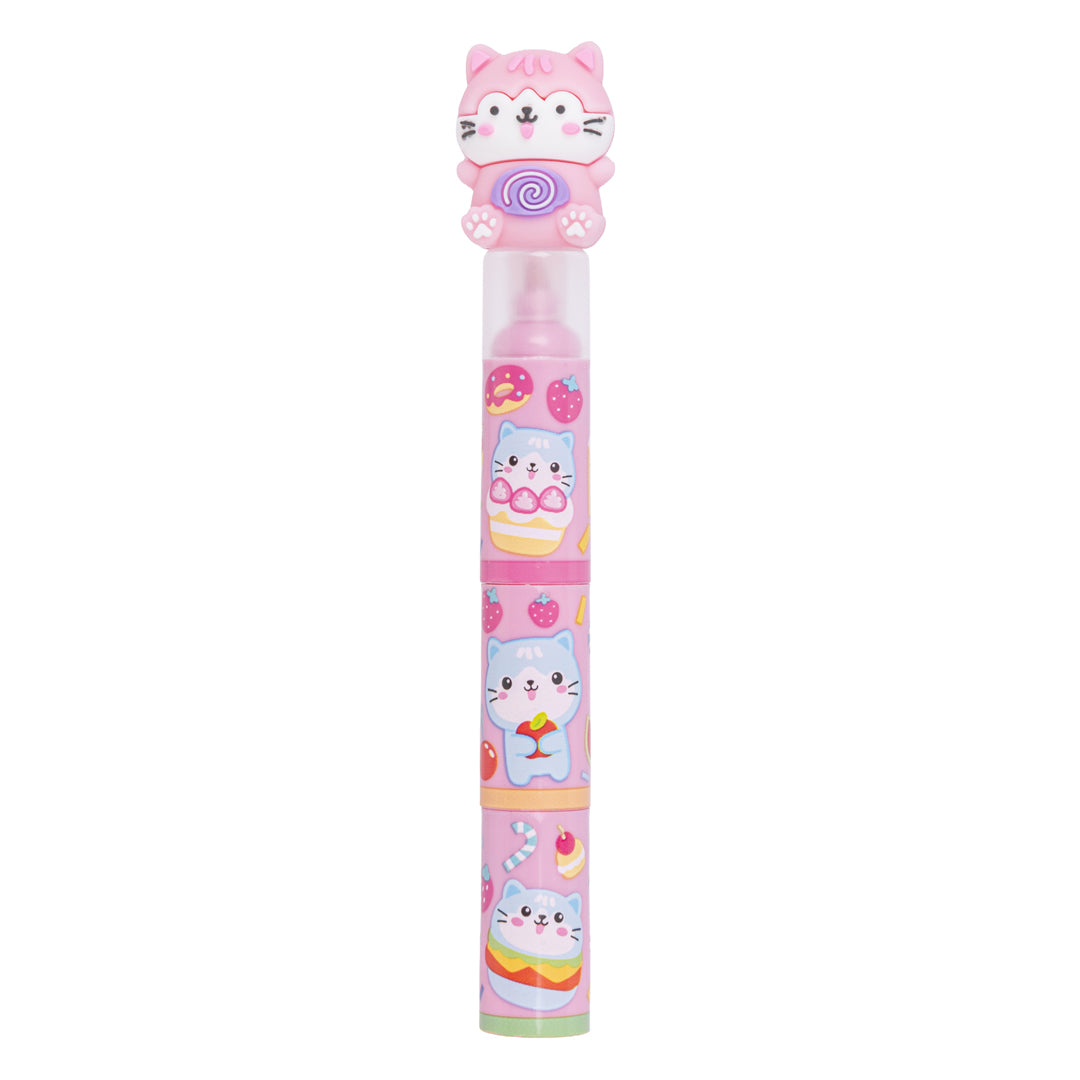 PRYMA Evidenziatore Kawaii Rosa (Gattino), 13.2 x 1.2 cm – Pennarello Evidenziatore con Simpatico Personaggio 3D per Scu
