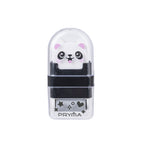 PRYMA Gomma e Rullo Raccoglipelucchi Kawaii Bianco (Panda), 3 x 6 x 1.5 cm – Set Gomma per Cancellare Nero e Bianco con 