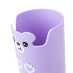 Portapenne da Scrivania Kawaii Viola (Orsetto)
