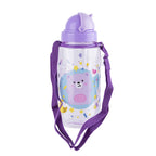 PRYMA Borraccia per Bambini Kawaii Viola (Orsetto), 500ml – 7.5 x 19.2 cm – Bottiglia Portatile Riutilizzabile con Tappo