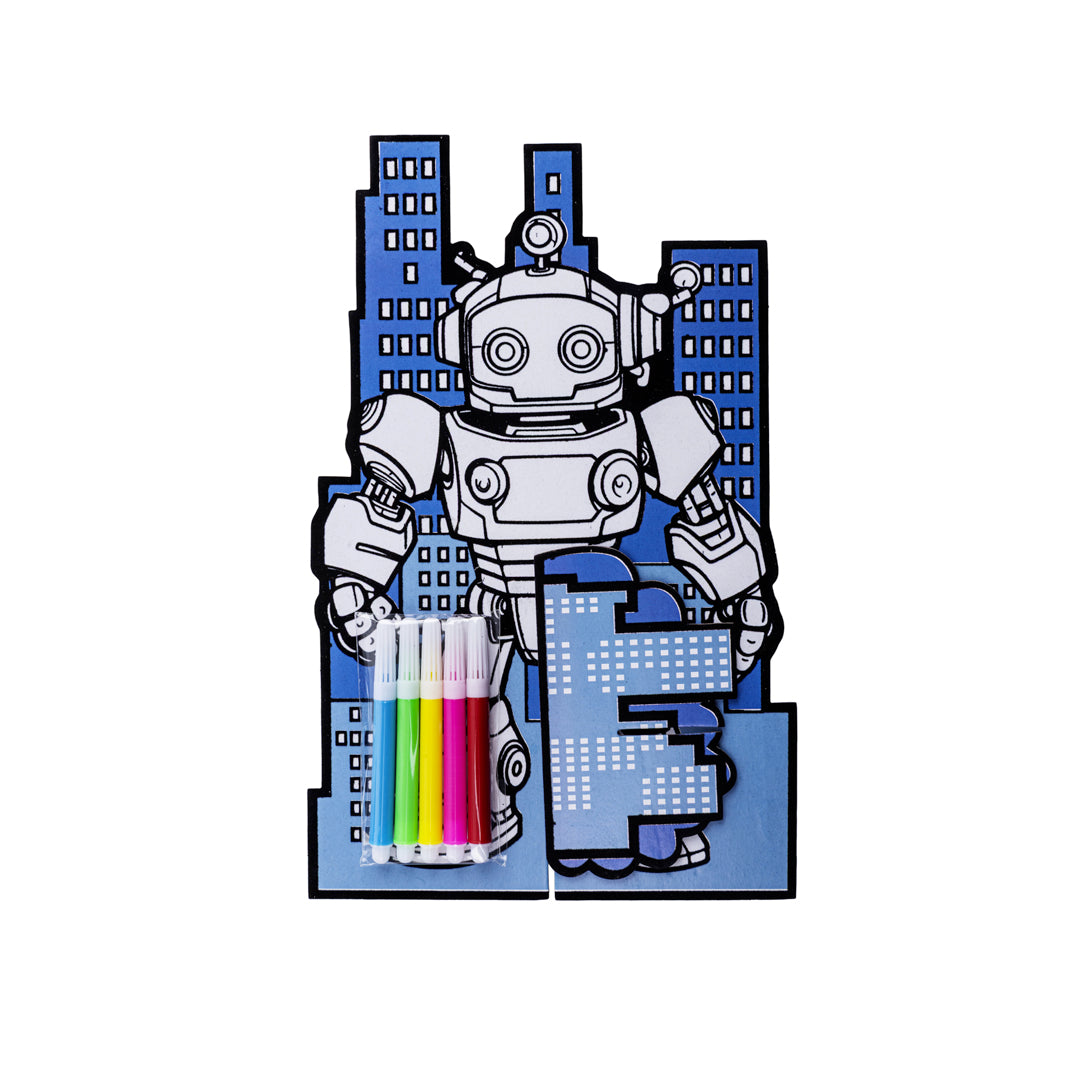 Junior Joy Velvet Art Disegno con Velluto a Rilievo per Bambini – Robot Futurista