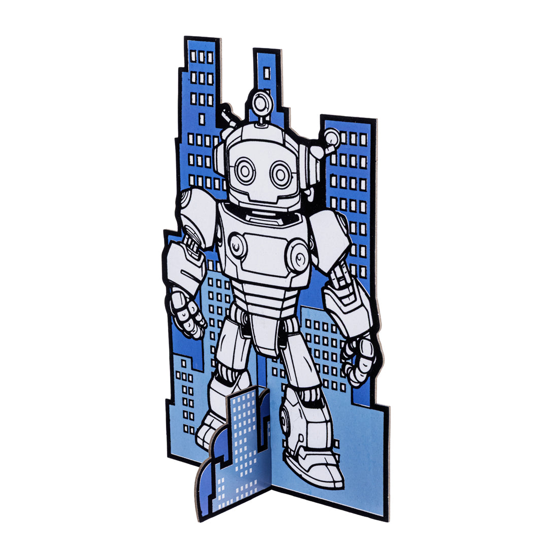 Junior Joy Velvet Art Disegno con Velluto a Rilievo per Bambini – Robot Futurista