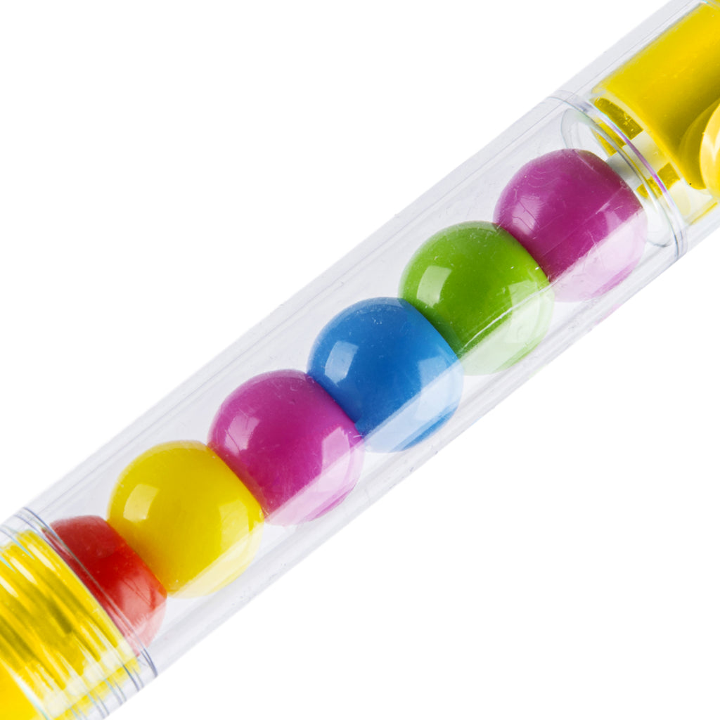 Penna a Sfera Retrattile Giallo Sole con Sfere Multicolore Interni, Punta Media 1.0 mm