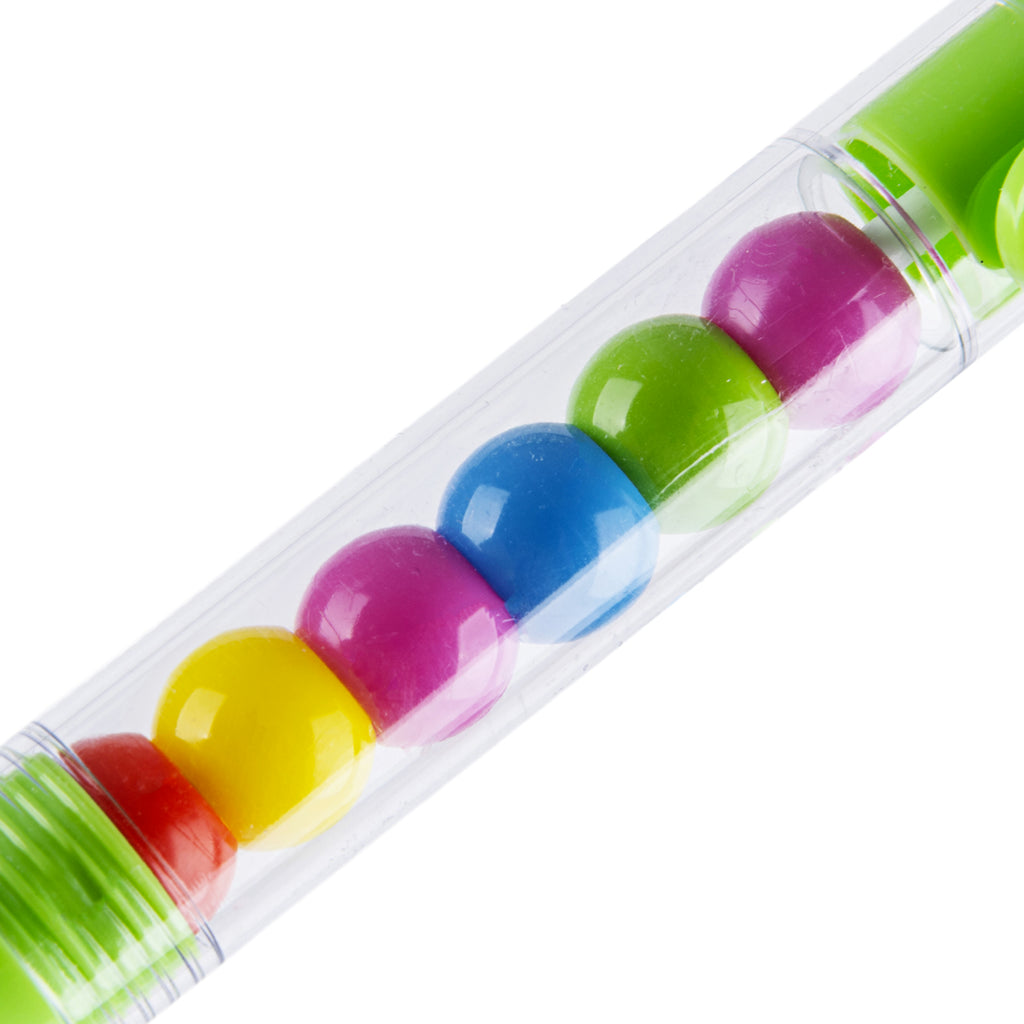 Penna a Sfera Retrattile Verde Lime con Sfere Multicolore Interni, Punta Media 1.0 mm