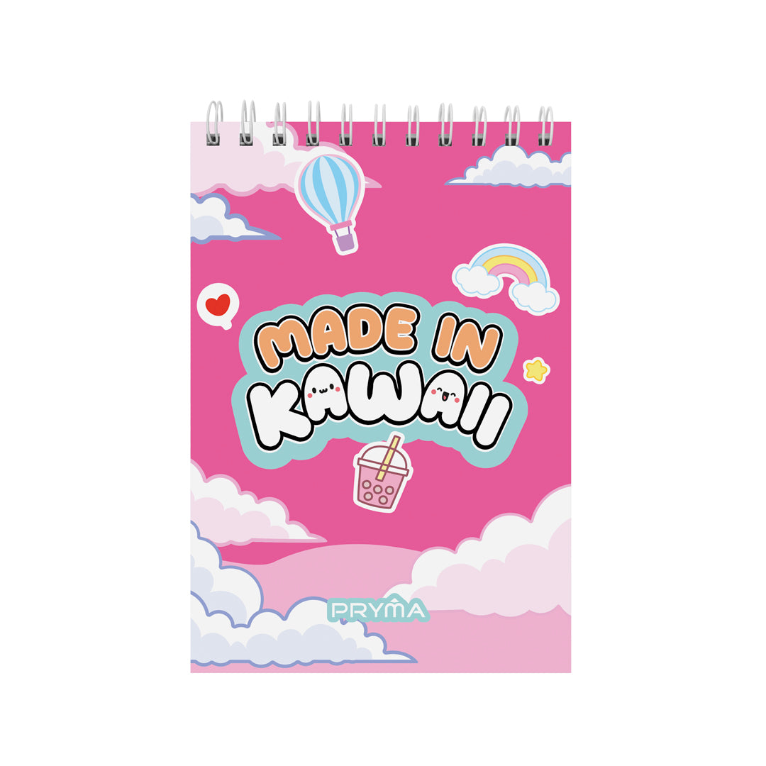 Set 2 Quaderni ad Anelli A5 Kawaii – Gattino Rosa