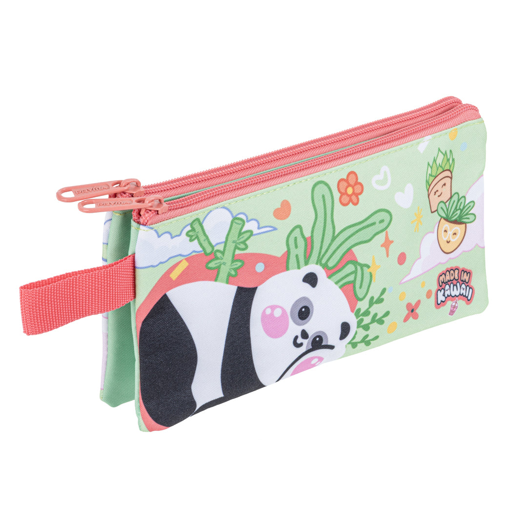 Astuccio 1 Zip Bustina Kawaii – Panda Verde