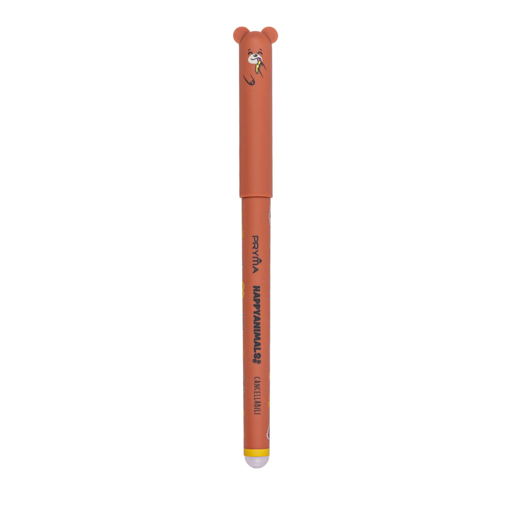 Penna Gel Cancellabile Happy Animals 0.7mm – Giallo Orsetto
