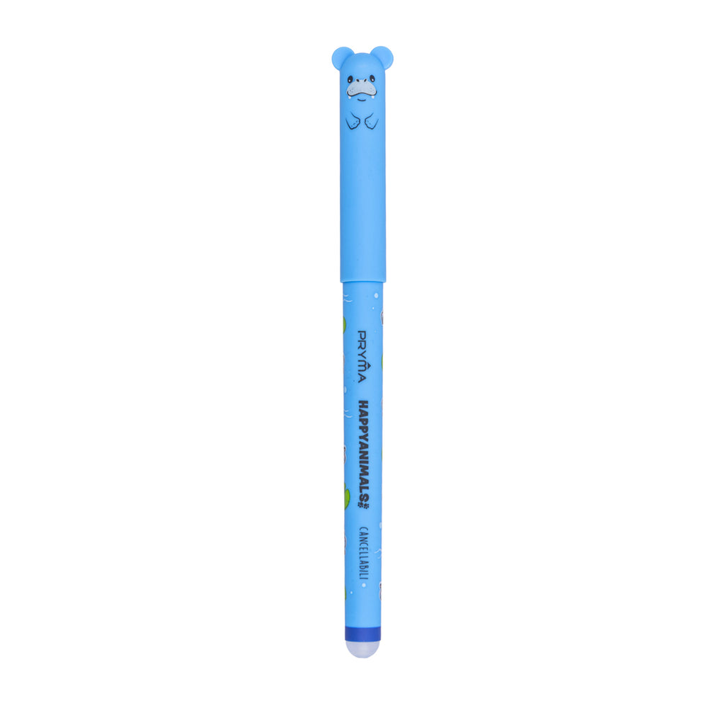 Penna Gel Cancellabile Happy Animals 0.7mm – Blu Ippopotamo