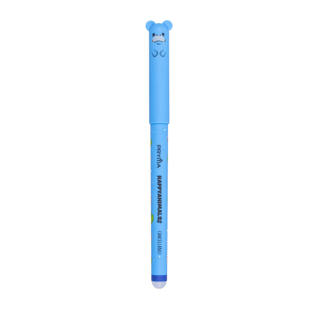 Penna Gel Cancellabile Happy Animals 0.7mm – Blu Ippopotamo
